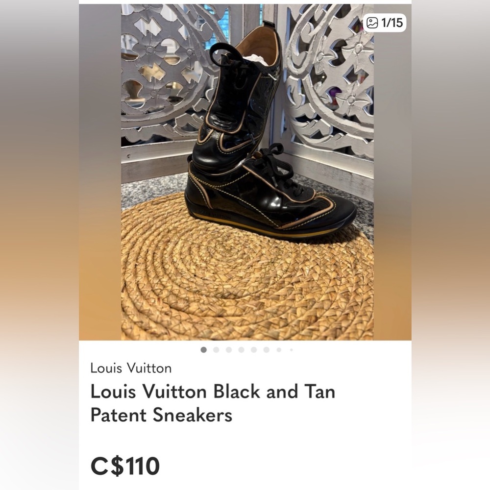 “Lowest Price”2005 Vence model Louis Vuitton Black and Tan Patent Sneakers